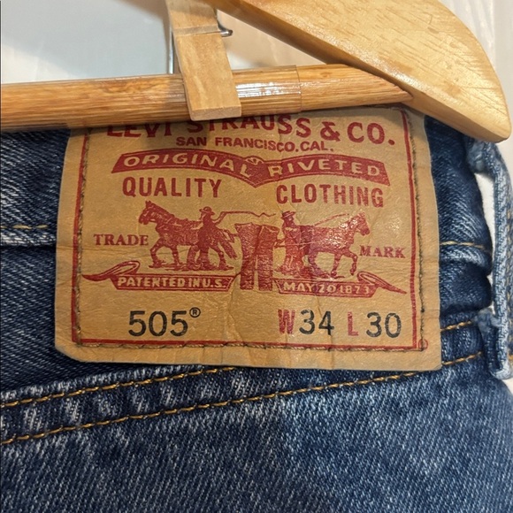Levi’s 505 Blue Jeans, regular straight, cotton, 34 x 30 - Picture 5 of 9